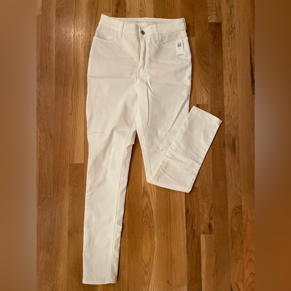 Old Navy High Rise Super Skinny White Jeans Women’s 4 Tall